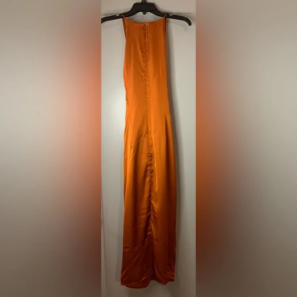 Andrea Iyamah Orange Reni Knotted Dress Size Large/US 10 New - Picture 4 of 15